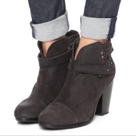 Rag Bone Harrow Charcoal Gray Booties, Size
